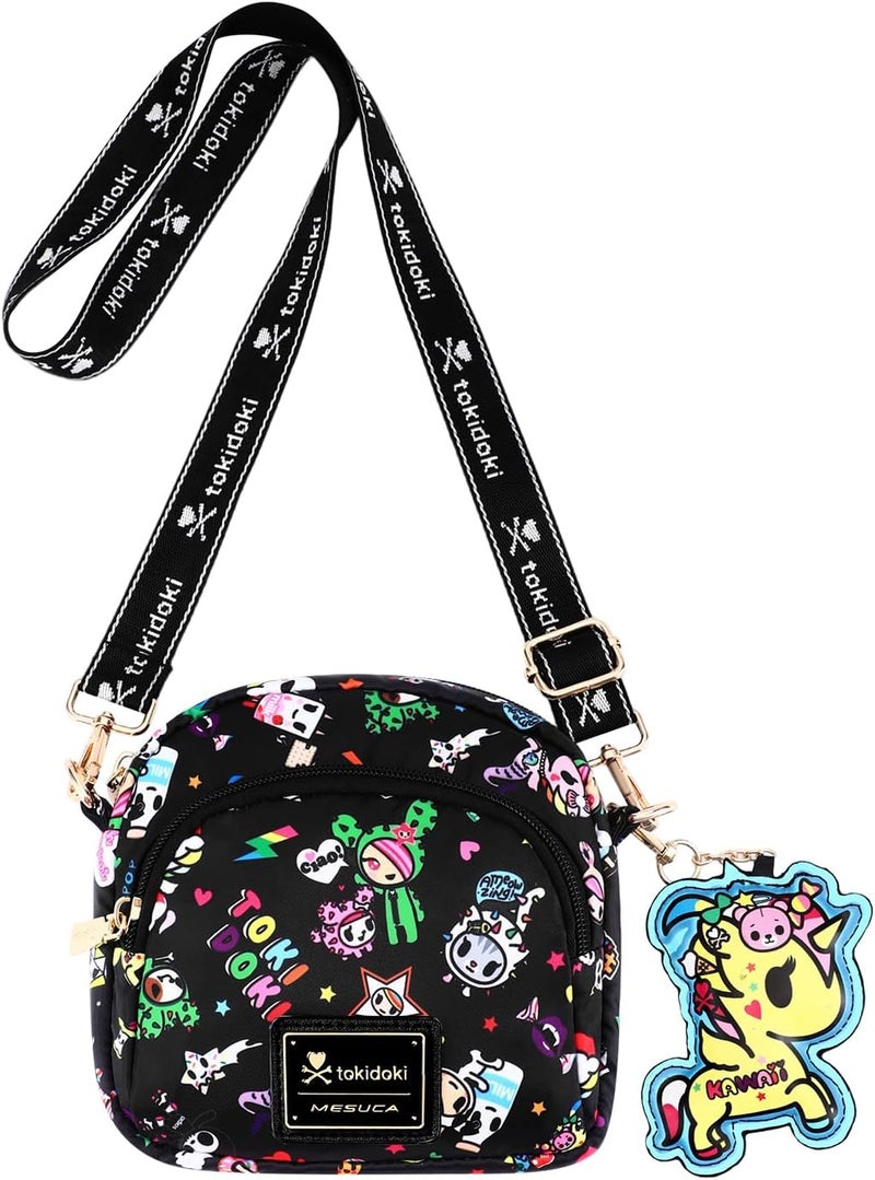 Tokidoki حقيبة كتف صغيرة مع سلسلة مفاتيح يونيكورن حقيبة صغيرة لطيفة هدية للفتيات المراهقات للتسوق والسفر - Image 1
